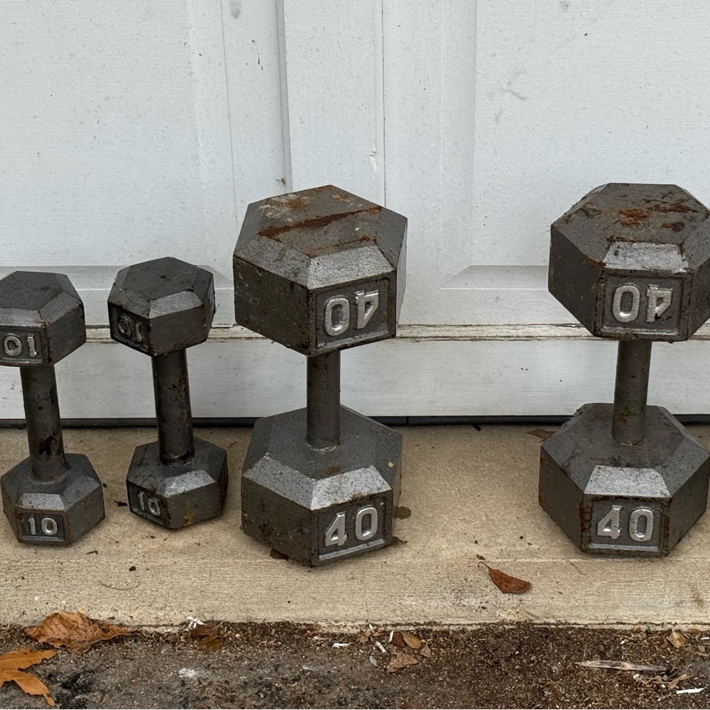 Set of Hex Dumbbells - 10lb and 40lb